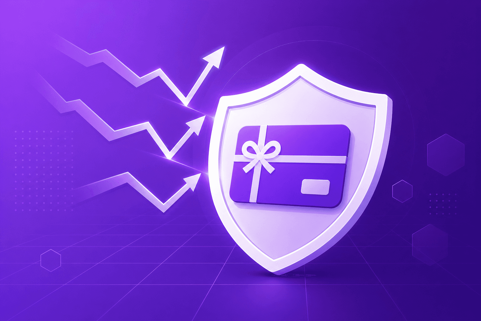Gift card shield deflecting tariff costs on imported goods